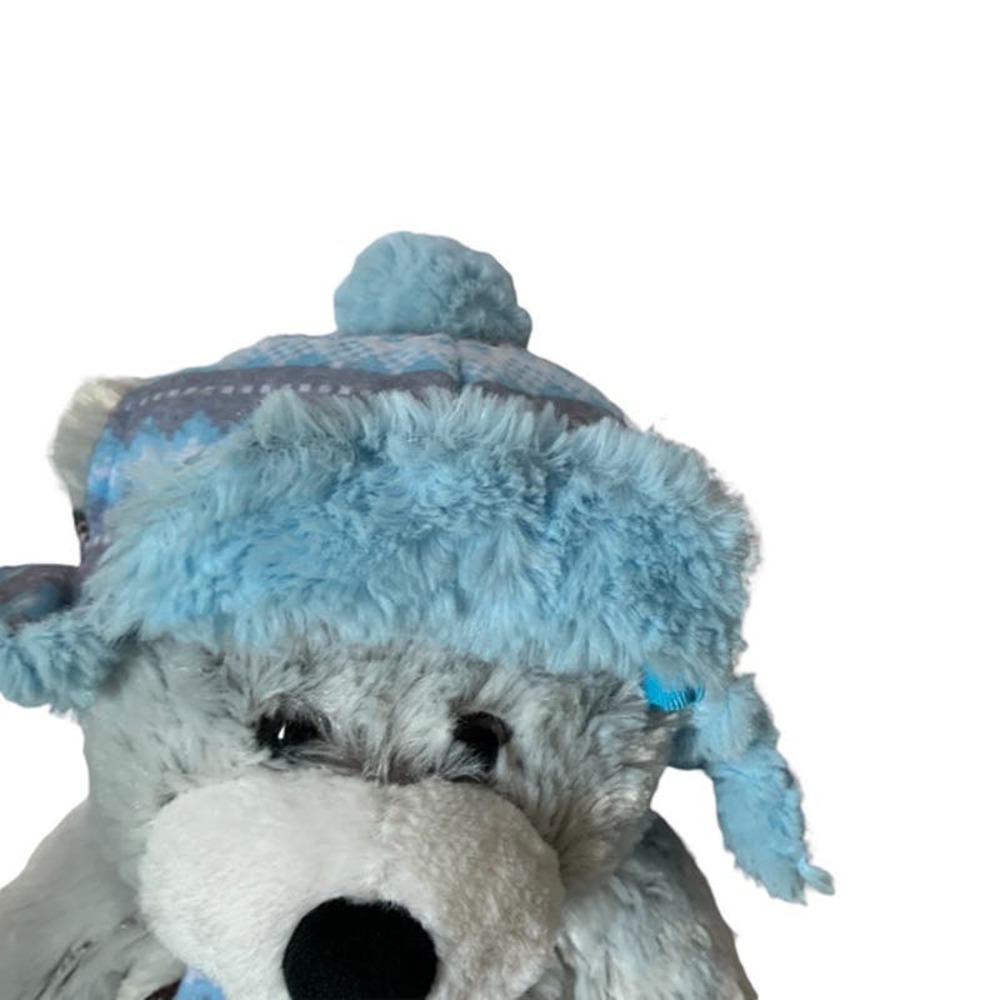 Hugfun International Medium Gray Bear - Super Soft with Hat & Scarf